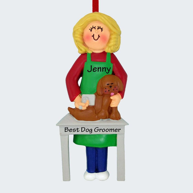 Dog Groomer Personalized Ornament - HAIR COLOR - Blonde created by ORNAMENT SHOP