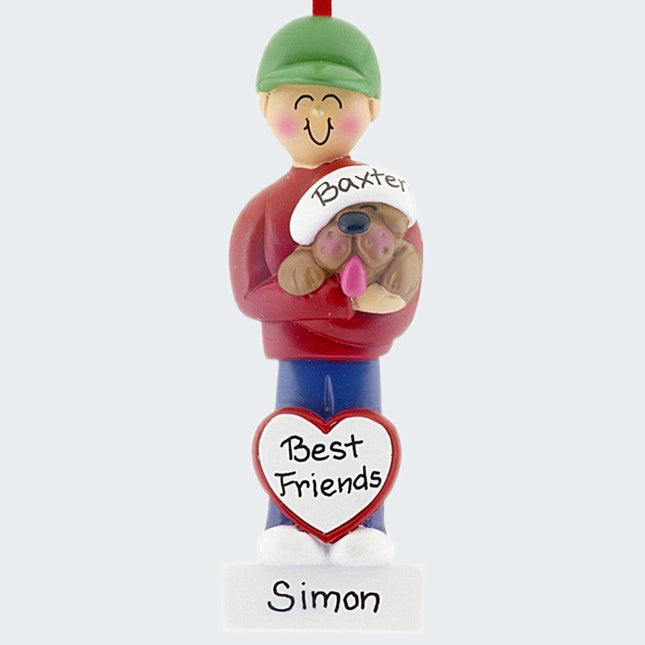 Dog Lover Boy Ornament created by ORNAMENT SHOP