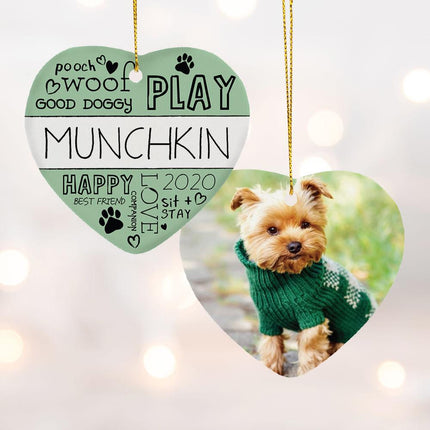 Dog Personalize Ceramic Heart Ornament - DESIGN - Green created by ORNAMENT SHOP