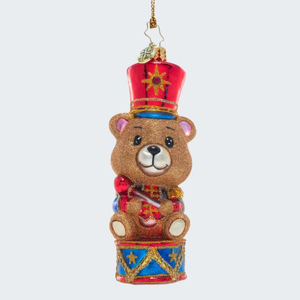 Drummer Bear Ornament created by CHRISTOPHER RADKO and designed by Ornament Shop