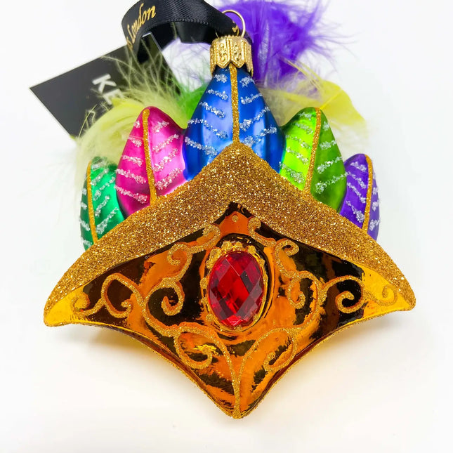 Brazilian Carnival Crown Polish Glass Christmas Ornament designed by Kenzies of London and by Personalized Ornamentshop