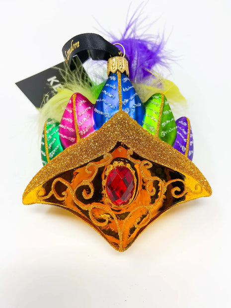 Brazilian Carnival Crown Polish Glass Christmas Ornament designed by Kenzies of London and by Personalized Ornamentshop