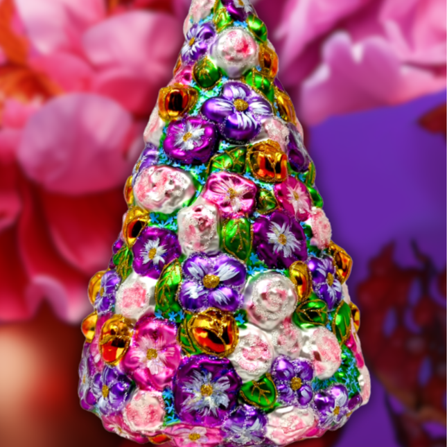 Flora Christmas Tree Holiday Polish Glass Christmas Ornament designed by Kenzies of London and by Personalized Ornamentshop