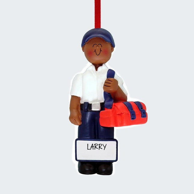 EMT Personalized Christmas Ornament - GENDER & HAIR COLOR - Male / Brown created by ORNAMENT SHOP