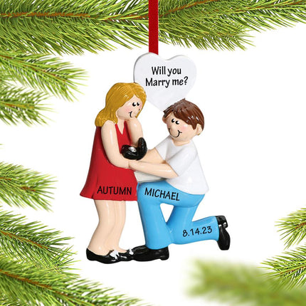 Engagement Couple Will You Marry Me Ornament created by ORNAMENT SHOP