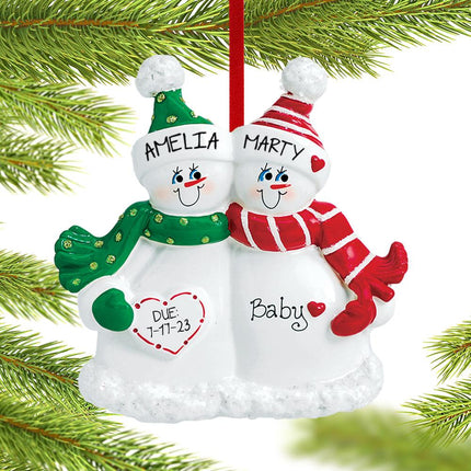 Expecting Snow Couple Ornament created by RUDOLPH AND ME and designed by Ornament Shop