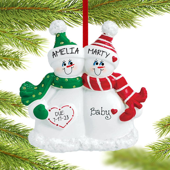 Expecting Snow Couple Ornament created by RUDOLPH AND ME and designed by Ornament Shop