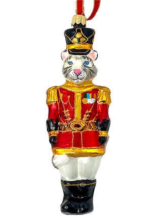 Tiger Nutcracker Holiday Polish Glass Christmas Ornament designed by Kenzies of London and by Personalized Ornamentshop