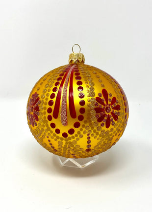 Gold Bauble Holiday Polish Glass Christmas Ornament designed by Kenzies of London and by Personalized Ornamentshop