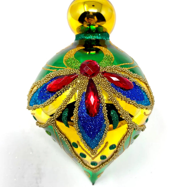 Emerald Glow Holiday Polish Glass Christmas Ornament designed by Kenzies of London and by Personalized Ornamentshop