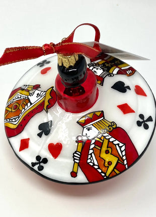 Playing Cards Spinning Top Polish Glass Christmas Ornamentby Kenzies London | OrnamentShop