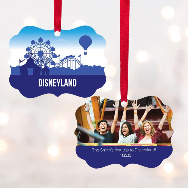 Family Holiday Disneyland Amusement Park Photo Ornament created by ORNAMENT SHOP
