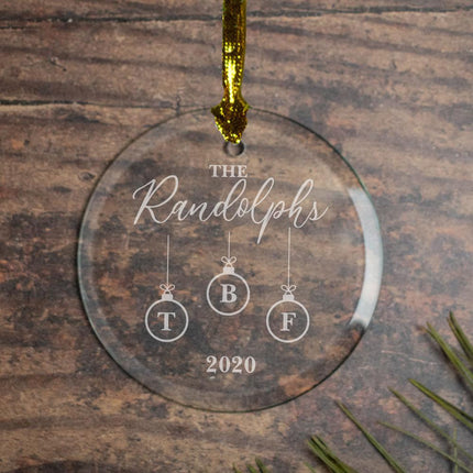 Family Initials Personalized Glass Ornament - DESIGN - 3 Initals created by ORNAMENT SHOP