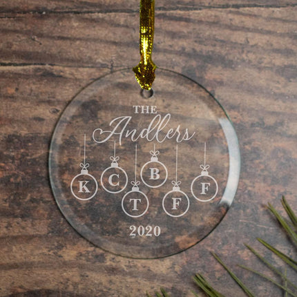 Family Initials Personalized Glass Ornament - DESIGN - 6 Initals created by ORNAMENT SHOP
