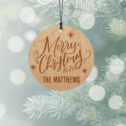Family Merry Personalized Wood Ornament created by ORNAMENT SHOP