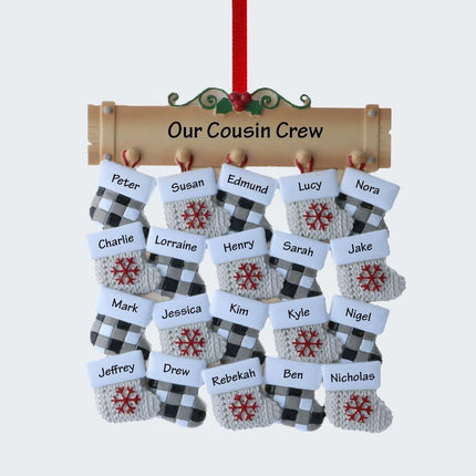 Family Stockings Personalized Ornament - 16 or 20 Family Members - FAMILY - 20 Family Members created by ORNAMENT SHOP