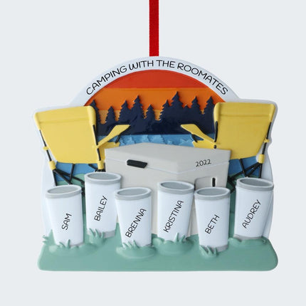 Family With Cooler At The Lake Personalized Ornament - 4, 5, 6 Family Members - FAMILY - 6 Family Members created by ORNAMENT SHOP