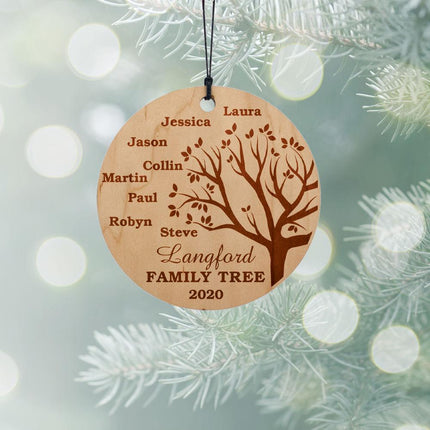 Family Tree Personalized Wood RoundOrnament created by ORNAMENT SHOP