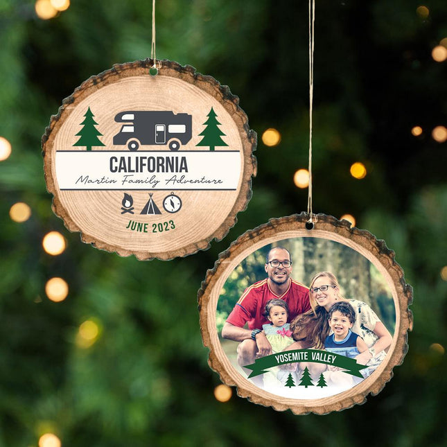 Family Vacation Photo Personalized Wood Ornament created by ORNAMENT SHOP