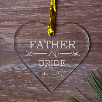 Father of The Bride Personalized Glass Heart Ornament created by ORNAMENT SHOP