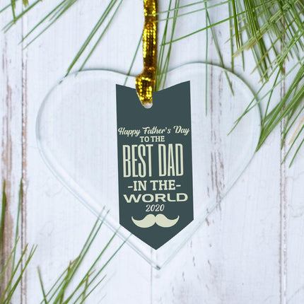 Father's Day Photo Personalized Glass Heart Ornament created by ORNAMENT SHOP