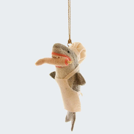 Felt Bon Appetit Shark Ornament created by ORNAMENT SHOP