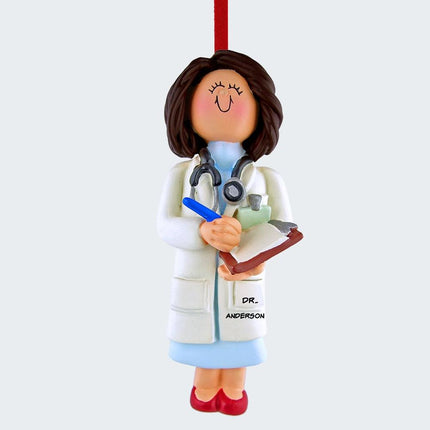 Doctor Personalized Ornament - HAIR COLOR - Brunette created by ORNAMENT SHOP