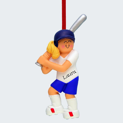 Softball Personalized Ornament - HAIR COLOR - Blonde created by ORNAMENT SHOP