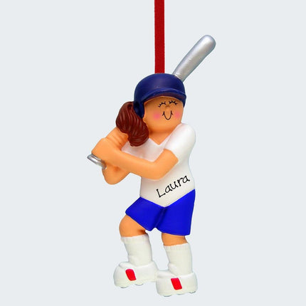 Softball Personalized Ornament - HAIR COLOR - Brunette created by ORNAMENT SHOP