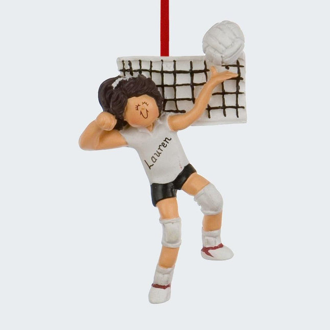 Volleyball Personalized Ornament - HAIR COLOR - Brunette created by ORNAMENT SHOP