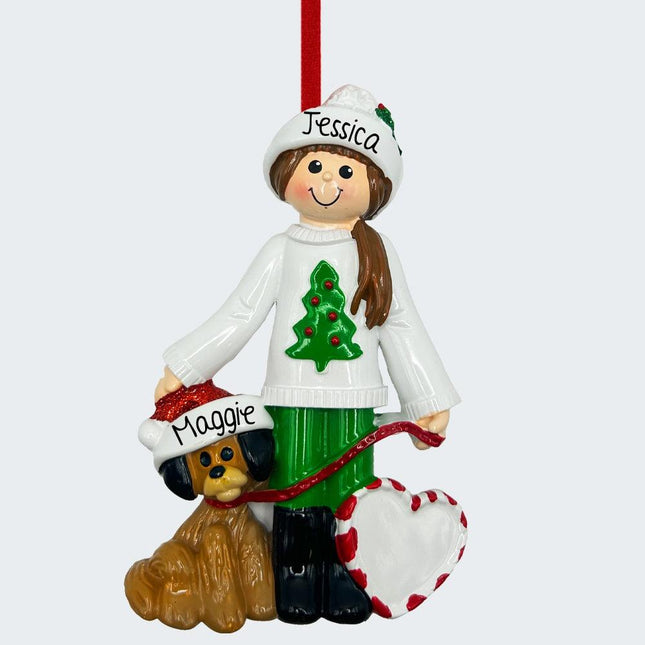 Walking Dog Personalized Ornament created by RUDOLPH AND ME and designed by Ornament Shop