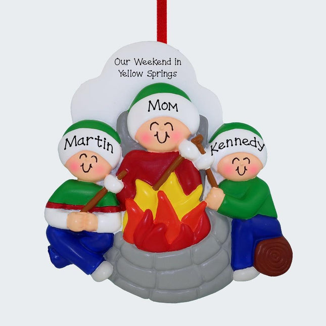 Firepit Family Personalized Ornament - 2, 3, 4, 5, 6 Family Members - FAMILY - 3 Family Members created by ORNAMENT SHOP