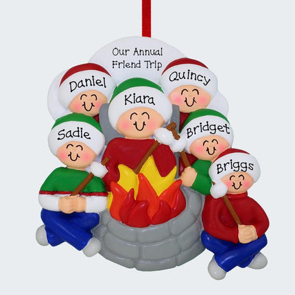 Firepit Family Personalized Ornament - 2, 3, 4, 5, 6 Family Members - FAMILY - 6 Family Members created by ORNAMENT SHOP