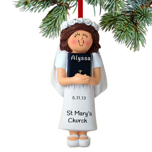 First Communion with Bible Girl Ornament created by ORNAMENT SHOP