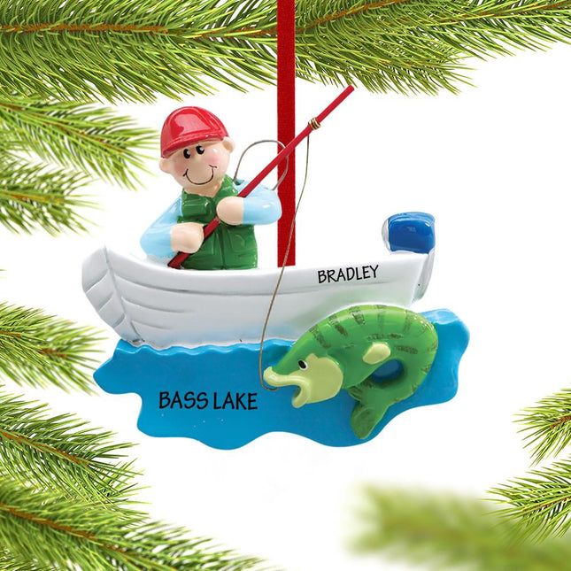 Fisherman in Boat Ornament created by RUDOLPH AND ME and designed by Ornament Shop