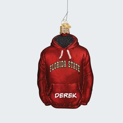 Florida State University Hoodie Sweatshirt Ornament created by OLD WORLD CHRISTMAS and designed by Ornament Shop