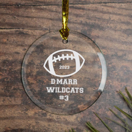 Football Glass Personalized Glass Ornament created by ORNAMENT SHOP