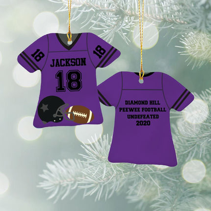Football Jersey Ceramic Ornament - COLOR - Maroon created by ORNAMENT SHOP