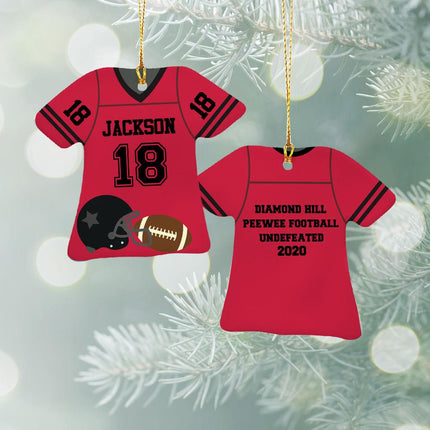 Football Jersey Ceramic Ornament - COLOR - Red created by ORNAMENT SHOP