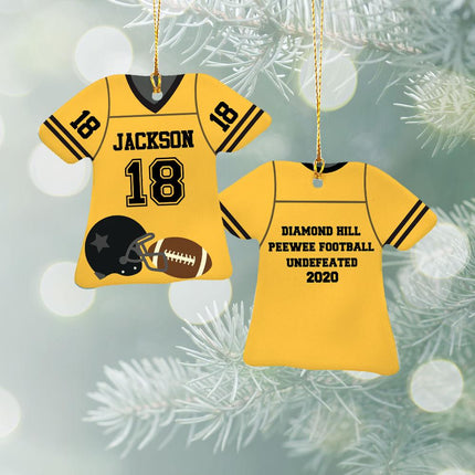 Football Jersey Ceramic Ornament - COLOR - Yellow created by ORNAMENT SHOP