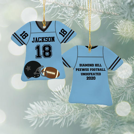 Football Jersey Ceramic Ornament - COLOR - Blue created by ORNAMENT SHOP