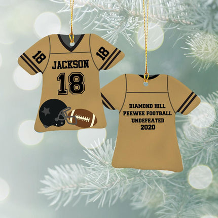 Football Jersey Personalized Ceramic Ball Ornament