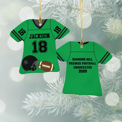 Football Jersey Ceramic Ornament - COLOR - Silver created by ORNAMENT SHOP