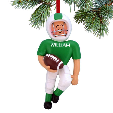 Football Player - Green Ornament - COLOR - Green created by ORNAMENT SHOP