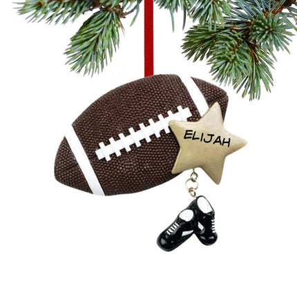 Football with Star and Cleats Ornament created by RUDOLPH AND ME and designed by Ornament Shop