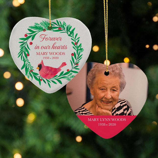 Forever in Our Hearts Ceramic Heart Ornament created by ORNAMENT SHOP