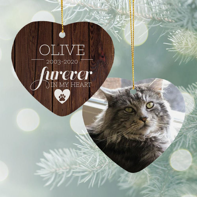 Furever in My Heart - Cat Ceramic Heart Ornament created by ORNAMENT SHOP