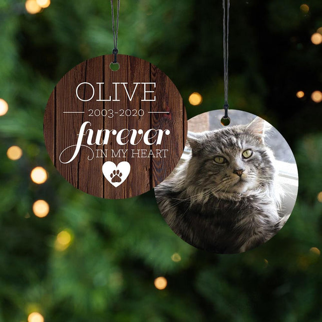 Furever in My Heart - Cat Personalized Wood Ornament created by ORNAMENT SHOP