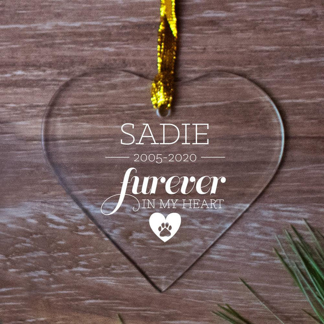 Furever in My Heart - Dog Personalized Glass Heart Ornament