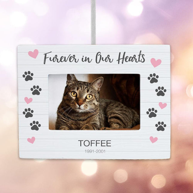 Furever in Our Hearts Cat Personalized Photo Frame Ornament created by ORNAMENT SHOP